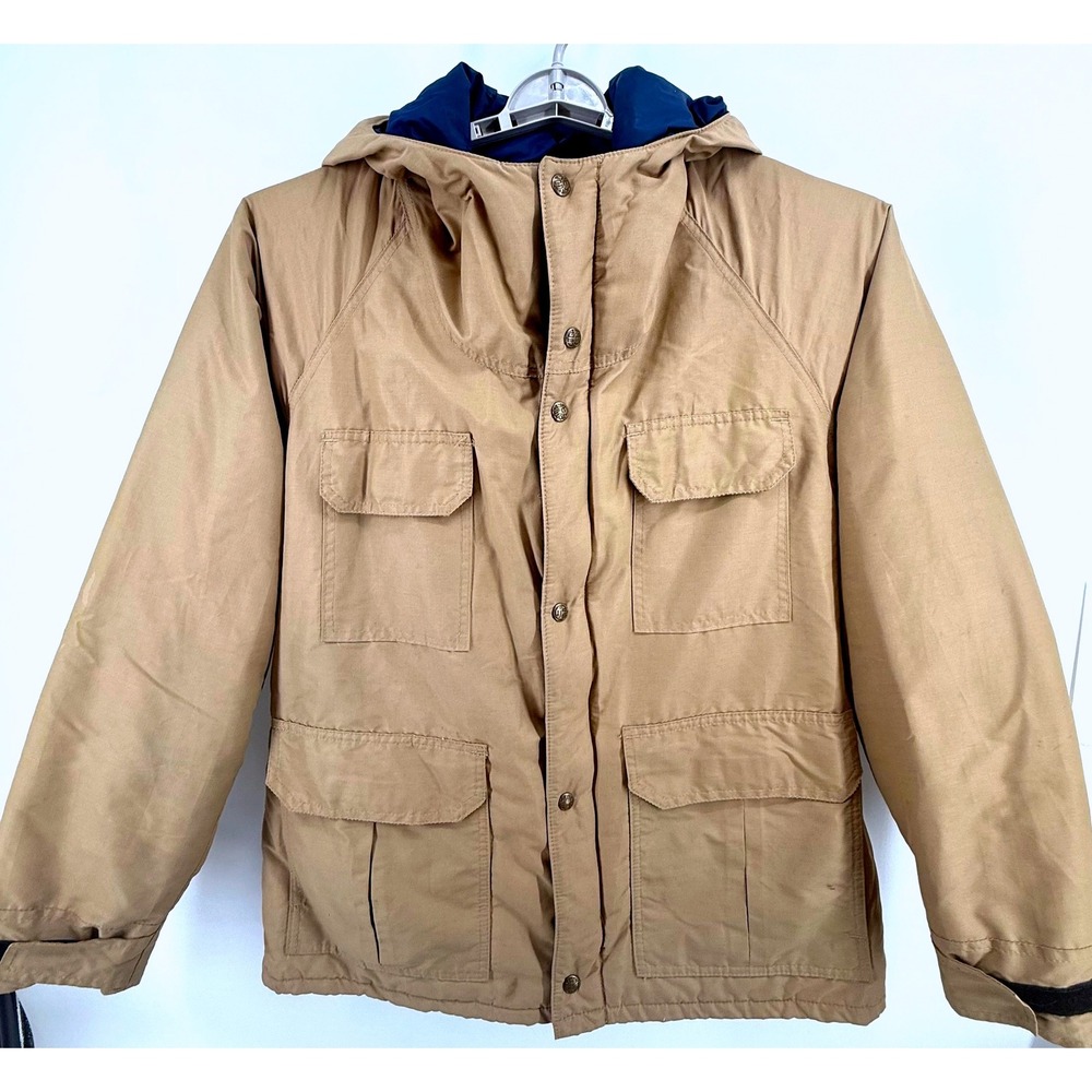REI Coop Mountain Parka Jacket Mens Large Thinsulated Hooded Tan Outdoor Utility